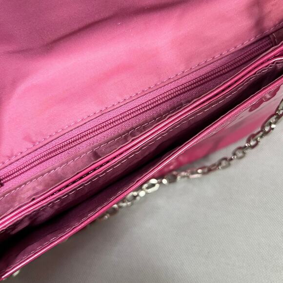 Kenneth Cole Reaction Hot Pink Handbag with Rhinestone Buckle Chain Strap - Picture 5 of 10